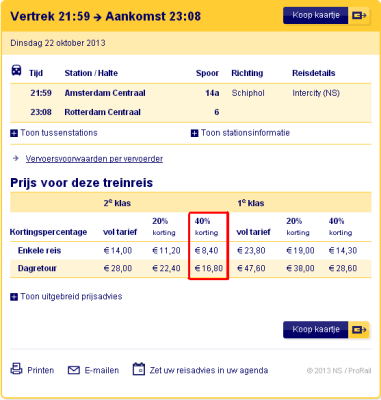 NS Amsterdam to Rotterdam