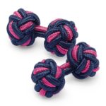 a pair of blue and pink rope balls