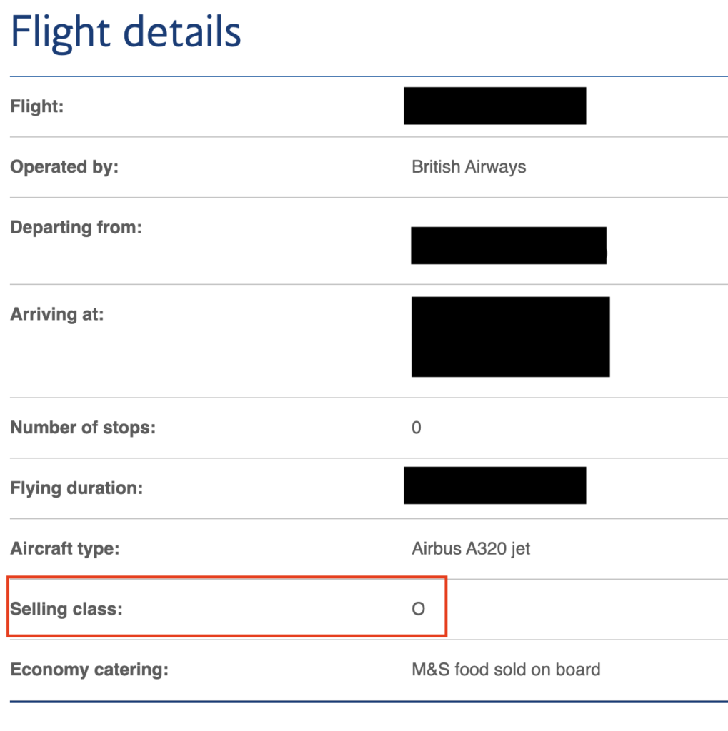 a screenshot of a flight details