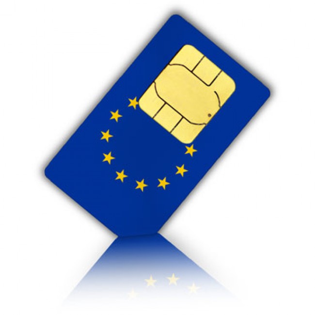 a sim card with a flag and stars