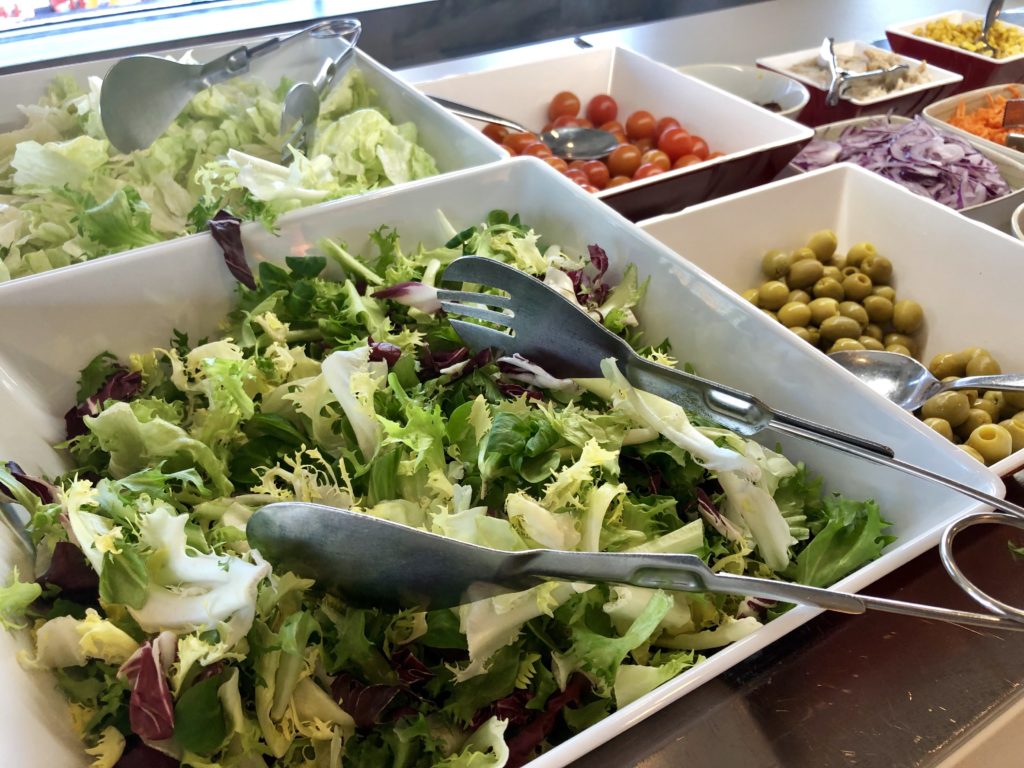 a salad in a buffet