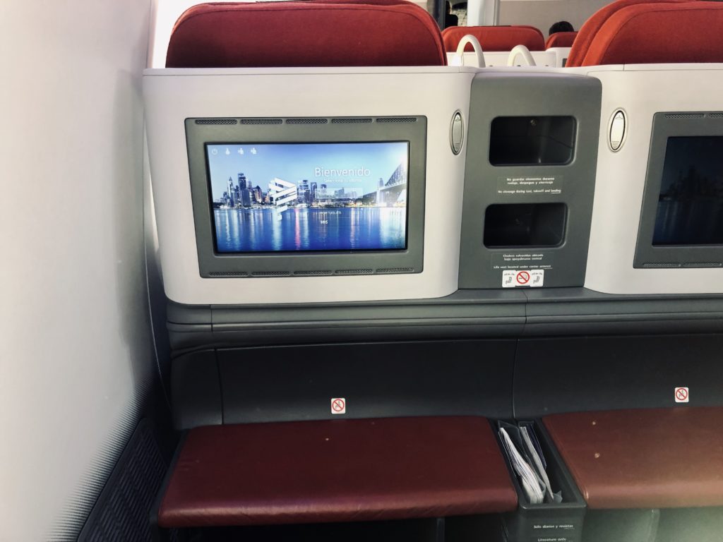 a tv on a seat