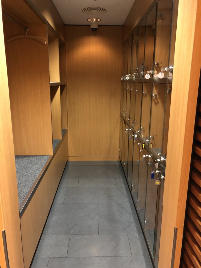 a locker room with lockers and lockers