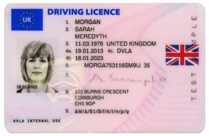 a close-up of a driving license