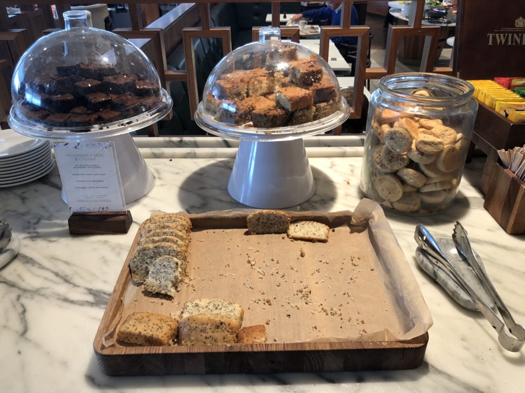a tray of pastries on a table